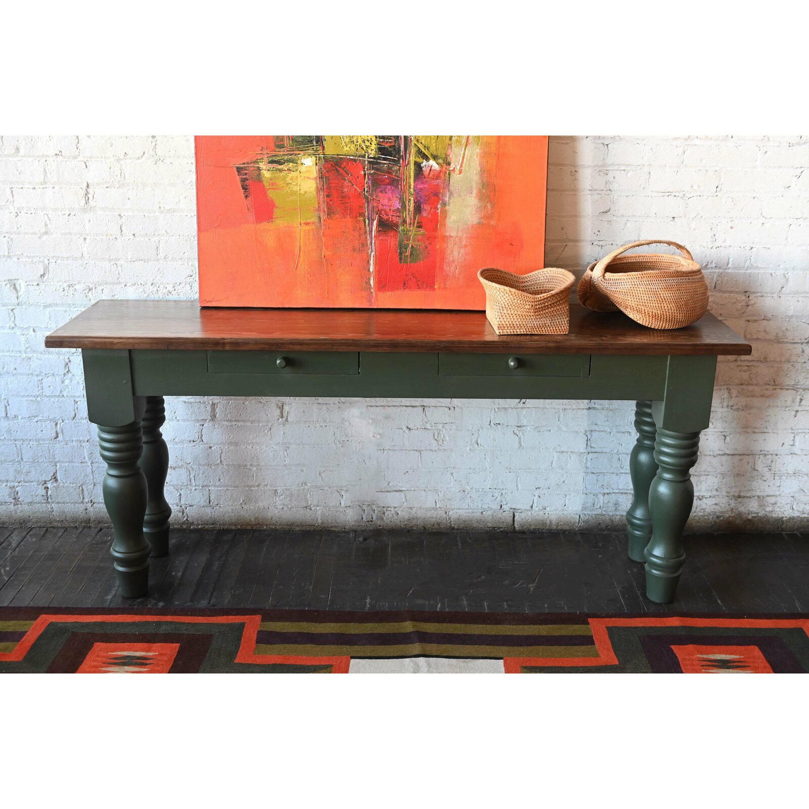 Rosalind Wheeler Crespin 72'' Solid Wood Console Table